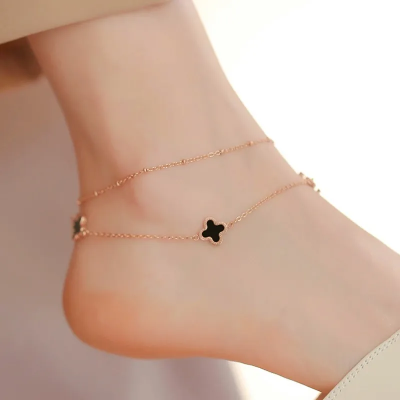 Four leaf hot sale clover anklet