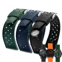 （Bar watchband）สายนาฬิกาข้อมือยางฟลูออรีนเกรดพรีเมี่ยม,สำหรับ SRP777J1 Seiko กันน้ำสายรัด Omega Mido ขนาด20มม. 22มม.