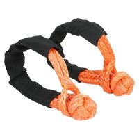 2PCS 1/2Inch X 22Inch Recovery Strap Traction Recovery Strap 43000LBS Breaking Power Orange