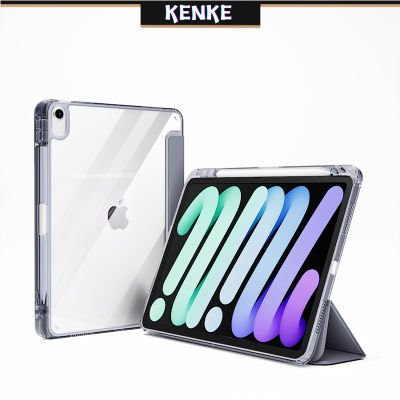 KENKE เคส iPad เคสแข็งอะคริลิคใสความละเอียดสูงสำหรับ iPad Mini 6 iPad 7 8 9 Gen 2021 iPad Pro 11 iPad Pro รุ่นที่ 2 รุ่นที่ 3 รุ่นที่ 4 2022 Air 5 air 4 iPad 10 gen Cover พร้อมช่องใส่ดินสอทางด้านขวา Smart Case