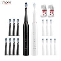 HOKDS Jmore Sonic Electric Toothbrush Adult 5Mode Black Rechargeable Waterproof Replacement Head IPX7 Whitening Cleaning Toothbrush