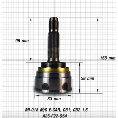 โปรดีล คุ้มค่า หัวเพลาขับ หัวเพลาขับนอก มิตซูบิชิ อีคาร์ MITSUBISHI ECAR CB1 CB2 1.5 ฟันนอก 25 ฟันใน 22 บ่าซีล 54 ยี่ห้อ E1 MI-018A ของพร้อมส่ง เพลา ขับ หน้า เพลา ขับ เพลา เกียร์ ยาง หุ้ม เพลา