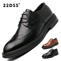 22DSS แฟชั่นใหม่ Brogue ผู้ชายรองเท้าชุดเดรสธุรกิจคลาสสิกรองเท้าชุดเดรสชายลูกไม้ขึ้นรองเท้าสำหรับทำงานอเนกประสงค์ธุรกิจรองเท้างานแต่งงาน37-44