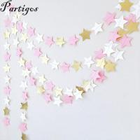 MA1MBB 22 pieces/lot 2M pink black white Gold Glitter star Paper Garland Banner Birthday/Wedding Party Decoration Supplies