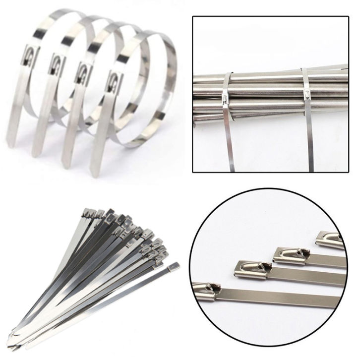 10-25pcs-304-stainless-steel-metal-cable-zip-ties-strap-locking-exhaust-pipe-header