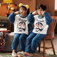 Doraemon Mickeys StellaLou Donald เป็ดชุดนอนเด็ก Facecloth ฤดูใบไม้ผลิและเด็กชายฤดูหนาว Coral ขนแกะหญิงเสื้อใส่อยู่บ้านแขนยาวชุดเด็กทารก0000