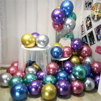 [HOT MAKXJWIGO 542] Gold Silver Thicken Chrome Metallic Latex บอลลูน Metallic Globos บอลลูนฮีเลียมพองงานแต่งงานวันเกิด Party ตกแต่ง