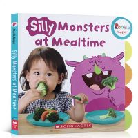 Original สมุดภาพภาษาอังกฤษ Silly Monsters At Mealtime Norms Of Eating มารยาทและนิสัยการฝึกอบรมผู้ปกครองเด็กอ่านหนังสือ1-3ปีเด็ก Bab ตรัสรู้หนังสือภาพกระดาษกระดานเขียน