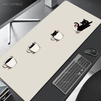 Coffee Cat Mouse Pad แผ่นรองโต๊ะน่ารัก แผ่นรองแล็ปท็อปพรม แผ่นรองเมาส์อะนิเมะ บริษัท เครื่องเกมแล็ปท็อป อุปกรณ์เกมโต๊ะคอมพิวเตอร์