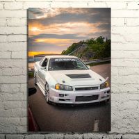 โปสเตอร์ศิลปะสมัยใหม่,นิสสันสกายไลน์ GT-R R34รถสปอร์ตคลาสสิก,ภาพวาดตกแต่ง,สิ่งพิมพ์ผ้าใบ,ที่สมบูรณ์แบบสำหรับบ้านห้องนั่งเล่นตกแต่งผนัง1018