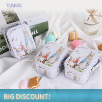 ?【Lowest price】TANG White Rabbit toffee Tin สามารถเก็บกระเป๋าเดินทางขนาดเล็กสามารถกล่องของขวัญขนมโลหะดีบุก