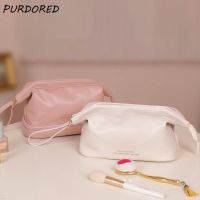 PURDORED 1 Pc Korean Style Double Layers Cosmetic Bag Zipper Waterproof Travel Women Makeup Bag Toiletry Beauty Case Pouch