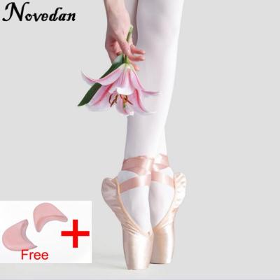 hot【DT】 New Canvas Pointe Shoes With And Gel Toe Womens Pink Ballet