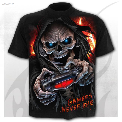 2023 Mens Summer Fashion Hip Hop Style 3d Skull Print Round Neck T-shirt Unisex