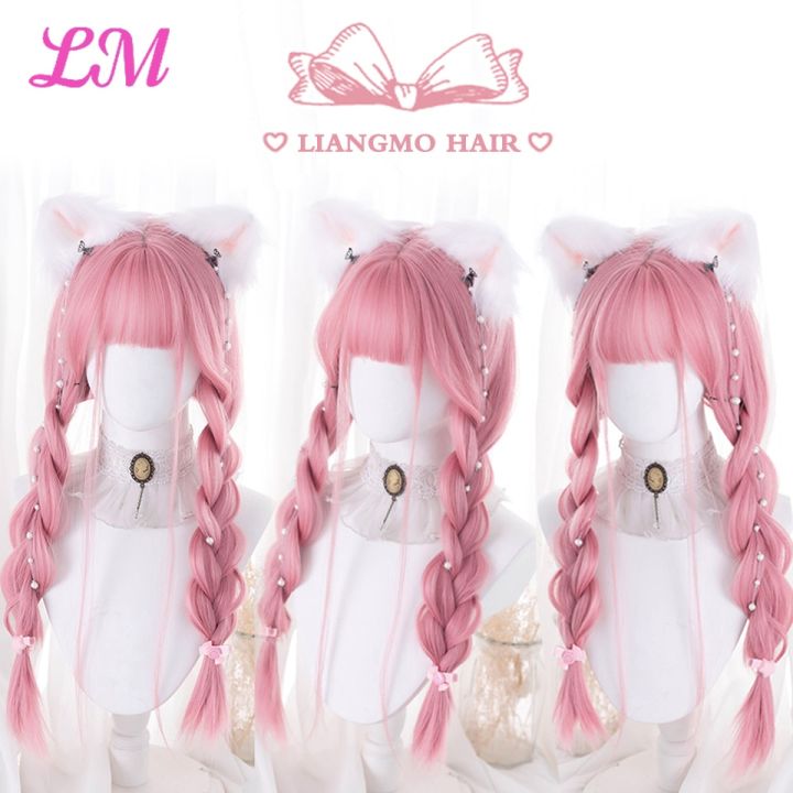lm-cosplay-wig-with-bangs-synthetic-straight-hair-24-inch-long-heat-resistant-pink-wig-for-women