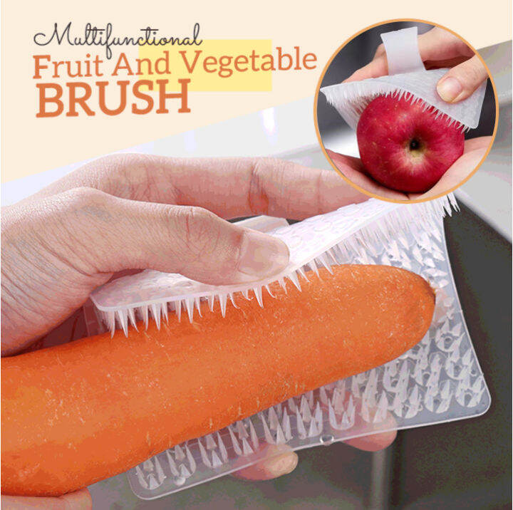 Multifunctional Fruit And Vegetable Brush Foodgrade Silicone Brush Kitchen Cleaning Tool