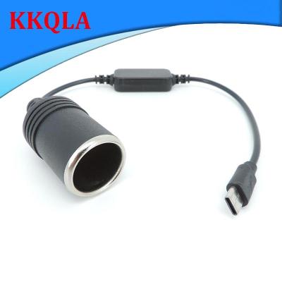 QKKQLA Usb C Type C 5V To 12V Car Lighter Socket Female Converter Power Adapter Cord For Car Lighters Vacuum Cleaner