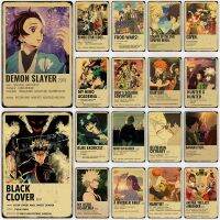 Wanghuilishop Demon Slayer อะนิเมะโปสเตอร์โลหะ-Haikyuu Vintage ป้ายดีบุก Cinema Bar Wall Art ตกแต่ง Plaques-เหมาะสำหรับตกแต่งห้องเด็ก