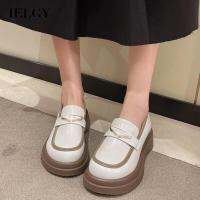IELGY  รองเท้าส้นหนาภาษาอังกฤษพร้อมรองเท้า Lefu สำหรับผู้หญิง