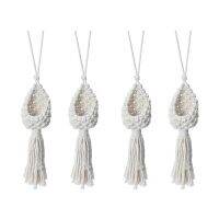 4X Boho Macrame Air Plant Hanger Tillandsia Hanging Basket Rope Holder Flower Home Decor (10CM)