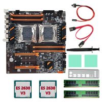 X99 Dual CPU Motherboard Dual CPU Motherboard +2XE5 2630 V3 CPU+2XDDR4 4G RECC RAM+SATA Cable+Baffle LGA 2011 8XDDR4 Slot Support 2011-V3 CPU