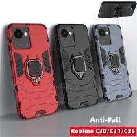 เคสโทรศัพท์สำหรับ Realme C33 C30 C 30 S RMX3581เคส C35 C31 C20 C12 C15 C11 C30S แฟชั่นตัวยึดแหวนที่วางแบบโลหะแบบแข็งปกป้องเกราะกันกระแทกเคสโทรศัพท์