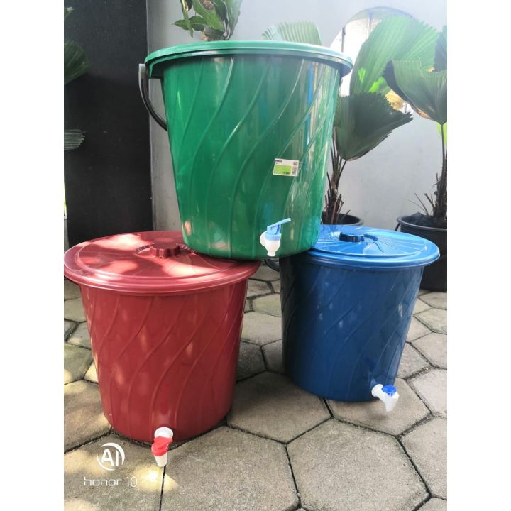 Ember Kran Ember Plastik Cuci Tangan Ember Wudhu 30 Liter Plus Botol