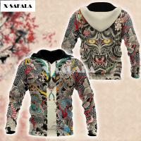 Samurai Tattoo Japan Art Tattoo 3D Print XXS-6XL Hoodie Man Women Harajuku Outwear Zipper Pullover Sweatshirt Unisex-7（free custom name logo）