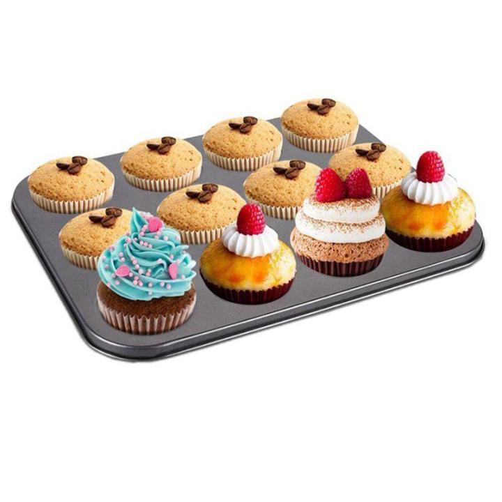 heavy-duty-carbon-steel-cupcake-baking-tray-12-mini-cup-cupcake-shaped-cake-pan-nonstick-cupcake-baking-tray-cupcake-mold