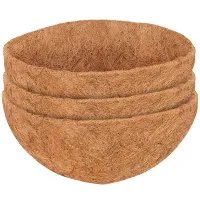 3 Pcs Natural Coconut Fiber Basket Coconut Replacement Liner for Hanging Baskets Planters Flowers