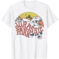 HOT ITEM!!Family Tee Couple Tee Jurassic Park Retro T-Rex Sunset Logo Graphic T-Shirt for men