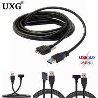 [ขายดี] USB 3.0ขวาซ้ายได้ถึง90องศาที่เป็นมุมลง3.0 USB Micro B พร้อมที่ติดสกรูล็อคสายสำหรับข้อมูลฮาร์ดดิสก์กล้องอุตสาหกรรม