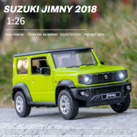 ใหม่1:26 SUZUKI Jimny ล้อแม็กรถยนต์รุ่น SUV นอกถนนยานพาหนะ D Iecast และของเล่นโลหะจำลองแสงเสียงคอลเลกชันเด็กของเล่นของขวัญ