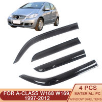 สำหรับ -Benz A-Class W168 W169 1997-2012อัตโนมัติสีดำรถด้านข้างหน้าต่าง Visor Vent กันสาดที่พักพิงฝนยามประตู Venisor