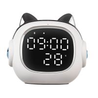 LED Digital Smart Alarm Clock New Wireless Portable Cat King Speaker Night Light Wake-Up Timer Wireless Speaker