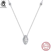 ORSA JEWELS Exquisite 925 Sterling Silver Marquise Cut CZ Pendant Necklace For Women 8A Premium Zirconia Necklace Jewelry LZN02