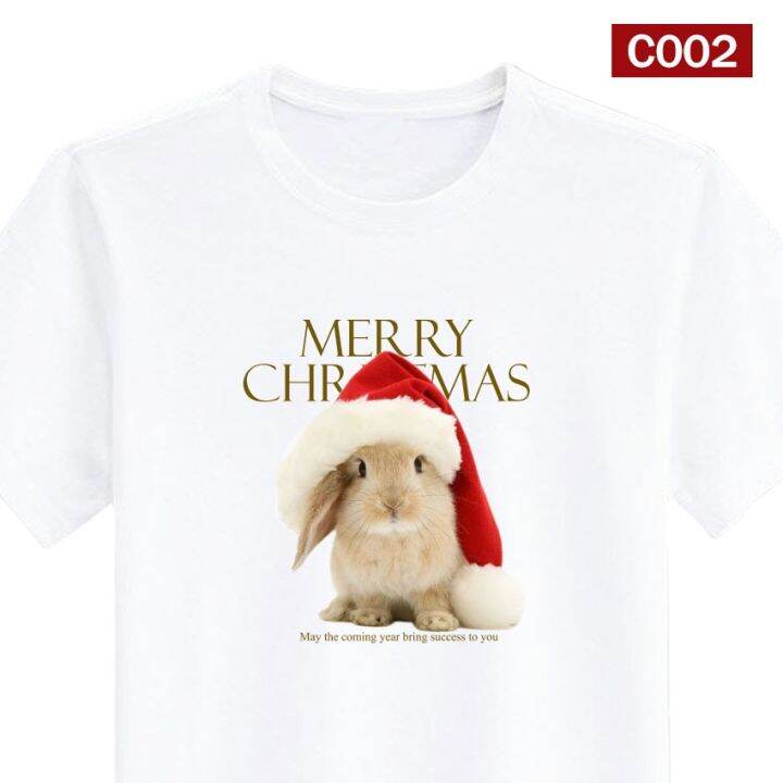 เสื้อยืด-สกรีน-merry-christmas-คริสต์มาส-เสื้อปีใหม่-สีขาว-เสื้อผ้าหนา-นุ่ม-ใส่สบาย-ได้ทั้งผู้ชาย-และผู้หญิง-no-0242