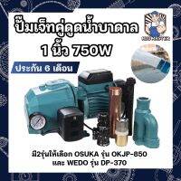 ปั๊มเจ็ทคู่ดูดน้ำบาดาล 1 นิ้ว 750W ดูดแรง ดูดลึก ประกัน 6 เดือน มี2รุ่นให้เลือก OSUKA รุ่น OKJP-850 และ WEDO รุ่น DP-370