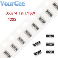 100pcs 1206 0603*4 Network Resistor 1% 1/16W 10 20 22 30 33 36 39 47 49.9 51 56 68 75 82 100 120 150 180 1K 10K 51K 100K 1M ohm