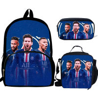 3PcsSet New Fashion Messii PSG Printing Teenagers Girls&amp;Boys School Backpacks Kids Mens Book Bags Mochila