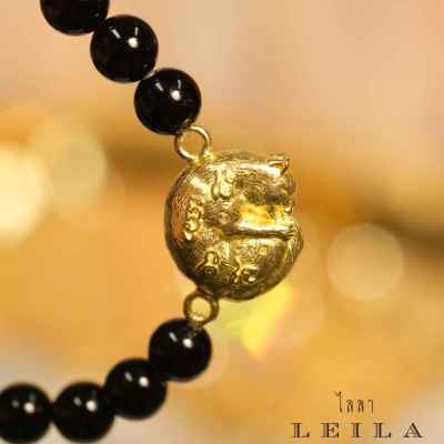 Leila Amulets พญาแมว กินหาง ห่วงข้าง (พร้อมกำไลหินฟรีตามรูป)