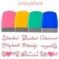 nmiaojudianzishangwuyo ✦LUCKY✦ English Commentary Teaching stamp Reward Self-ink Photosensitive Chapter Children Student Scrapbooking Stamper Kids Encouragement