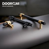 Dooroom ทองเหลืองเฟอร์นิเจอร์จับสีดำทองแสงหรูหราทันสมัยนอร์ดิกลิ้นชักตู้เสื้อผ้าโต๊ะเครื่องแป้งตู้ยาวลูกบิดดึง