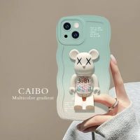 ขาตั้งลูกอมรูปหมีลายหยักเคสซิลิโคนนิ่มสำหรับโทรศัพท์เคสสำหรับ Apple iPhone 14 13 12 11 X XR XS Pro Max Plus เคสฝาหลังทันสมัยจาก GGQcase