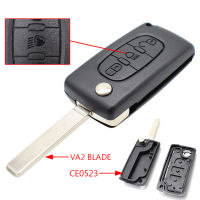 รถเปลี่ยน Remote Key Shell สำหรับ Citroen C2 C3 C4 C5 C6 Fob กรณี3ปุ่ม VA2ใบมีด CE0523 2008 2009 2010 2011