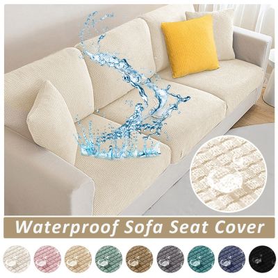 ✖◘ Waterproof Sofa Covers Jacquard Polar Fleece Stretch Sofa Seat Cushion Cover Furniture Protector L Shape Armchair Sofa Slipcover