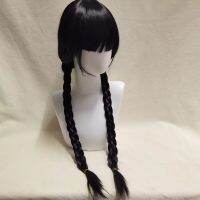 ✔┅ lunzhuang01020 Addams Wig Braids Hair Resistant Synthetic Wigs with Bangs for