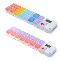 【CW】 14 Grids Pill Medicine Organizer Timer Reminder Alarm