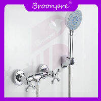 Broonpre ติดผนังสองจับก๊อกน้ำในห้องน้ำก๊อกน้ำอ่างอาบน้ำด้วยฝักบัวมือ,Chromeขัดเงา