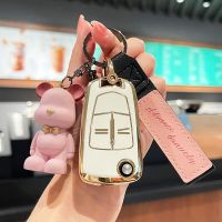 Car Key Case Cover Flip Fob Shell For Vauxhall Opel Astra J Corsa D Insignia Vectra C Zafira Signum Accessories With Pink Bear